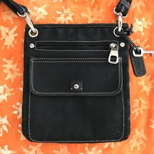 Small Fossil Canvas w/ Leather accents crossbody
